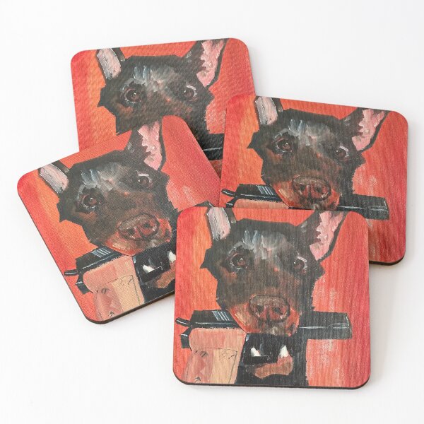 Item preview, doberman pinscher gun beware of dog designed and sold by desertmeridian.