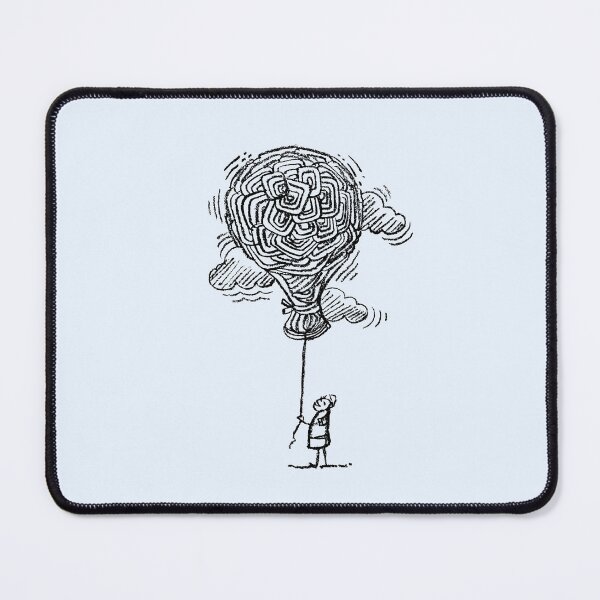 Item preview, Big Balloon Charcoal Drawing. Boy Holding a Balloon Hand Drawn Illustration Black and White designed and sold by Wiggly Lines.