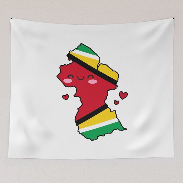 Item preview, Guyana Flag Map Smile with Love designed and sold by pixelsparkzone.