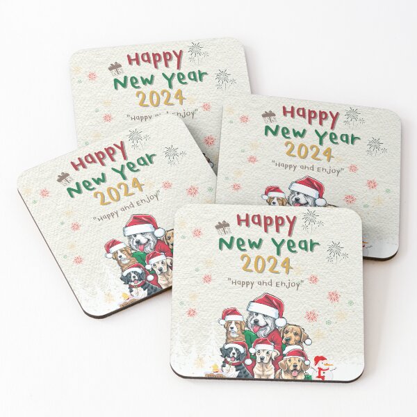 Item preview, Cute Dogs Chritmas & Happy New Year 2024 Happy and Enjoy designed and sold by tnwbank.