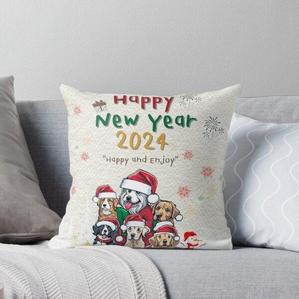 Item preview, Cute Dogs Chritmas & Happy New Year 2024 Happy and Enjoy designed and sold by tnwbank.