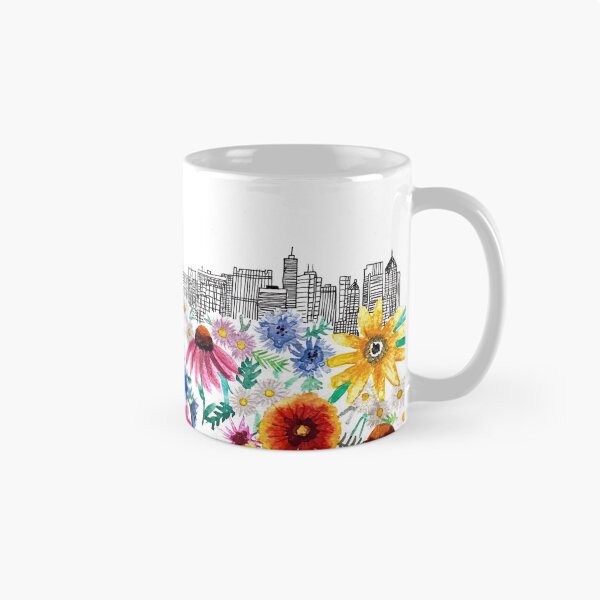 Item preview, Skyline with native flowers designed and sold by Color Chicago.