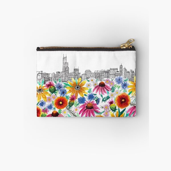Item preview, Skyline with native flowers designed and sold by Color Chicago.