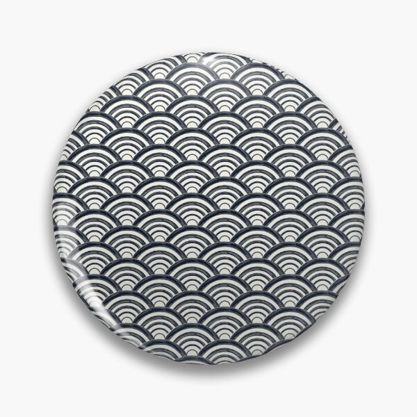 Item preview, Seigaiha Japanese Block Print Pattern of Ocean Waves, blue sea and wave, Japanese Waves Pattern in Indigo Blue, Blue and white, Beach, overlapping circles designed and sold by Jean-Pham.
