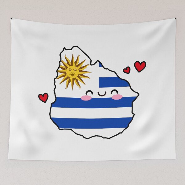 Item preview, Uruguay Flag Map Smile with Love designed and sold by pixelsparkzone.
