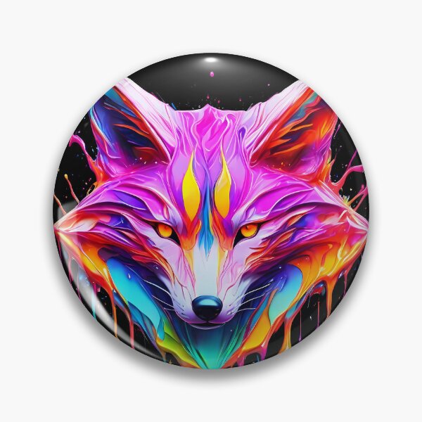 Item preview, Abstract neon fox drip art designed and sold by PictureCanvas.