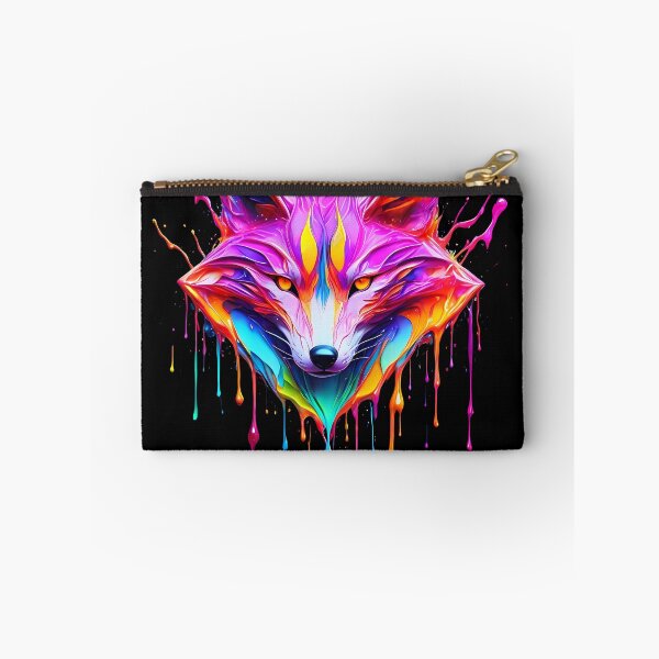 Item preview, Abstract neon fox drip art designed and sold by PictureCanvas.