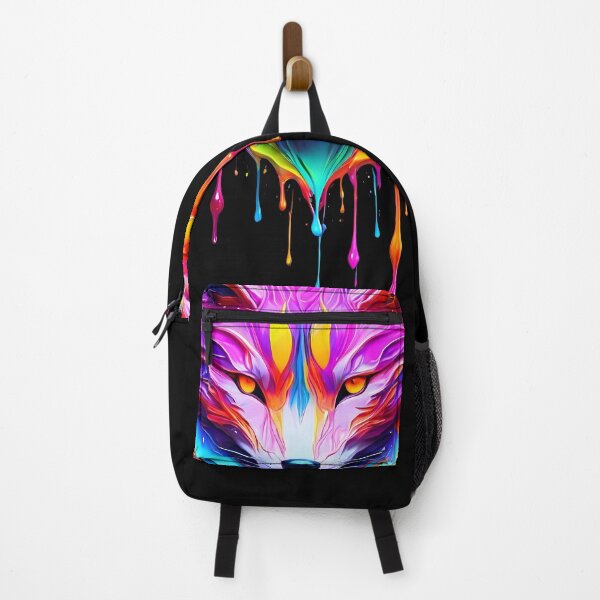 Item preview, Abstract neon fox drip art designed and sold by PictureCanvas.