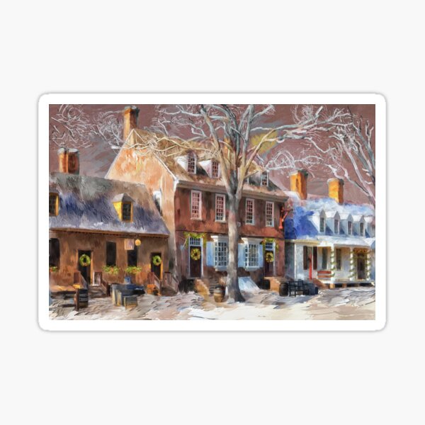 Christmas Morning In Colonial Williamsburg Sticker