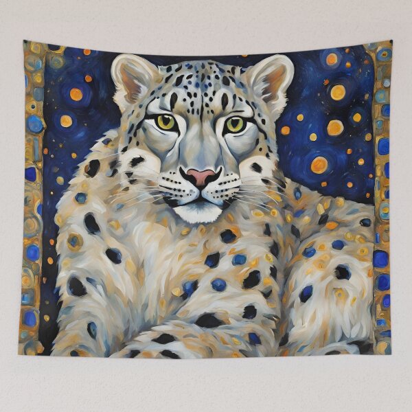 Item preview, Art Nouveau Snow Leopard designed and sold by LittleGoblinPrs.