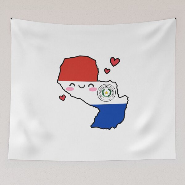Item preview, Paraguay Flag Map Smile with Love designed and sold by pixelsparkzone.