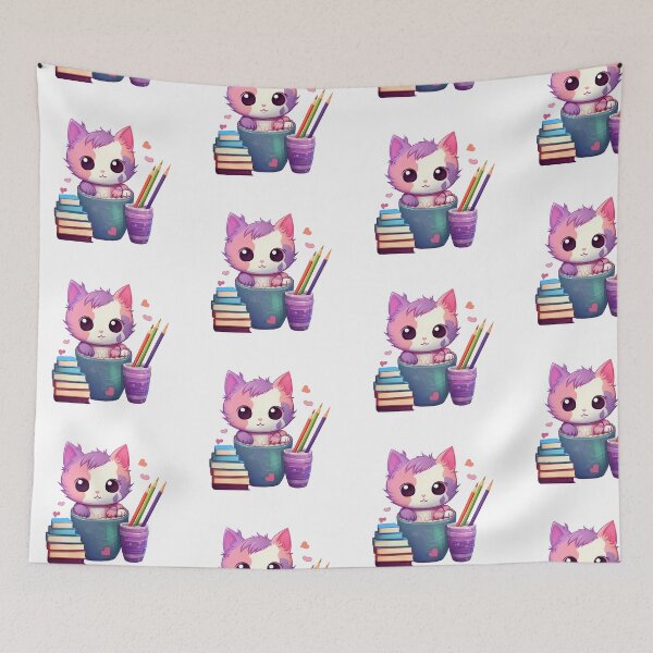 Item preview, cat studying designed and sold by PrintablePalace.
