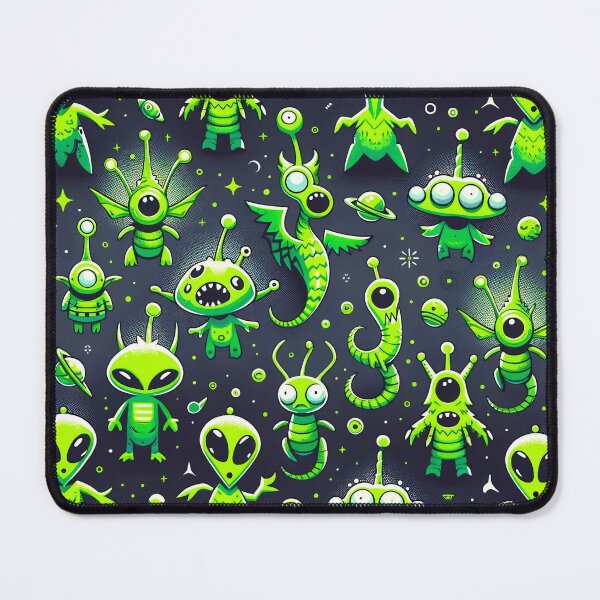 Item preview, Whimsical Green Aliens - Space Pattern designed and sold by Starr01.