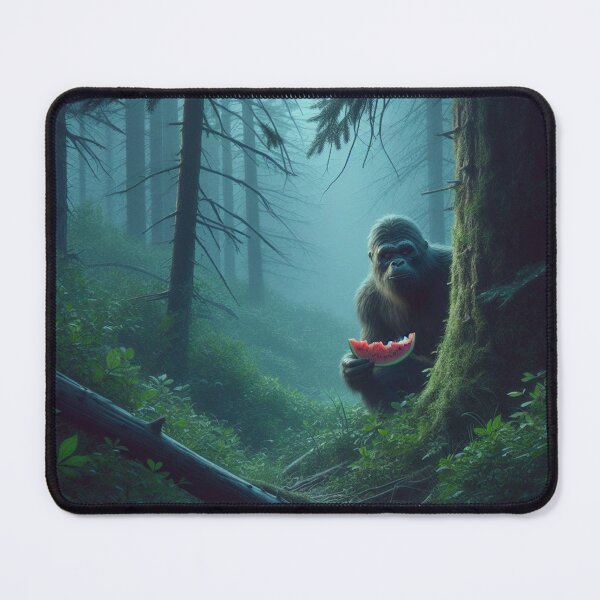Item preview, Bigfoot Hiding in the Forest Eating Watermelon designed and sold by Kim Arnott.