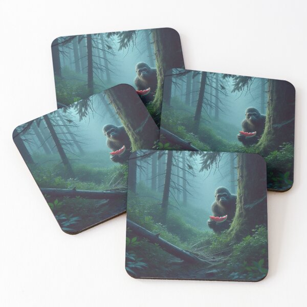 Item preview, Bigfoot Hiding in the Forest Eating Watermelon designed and sold by Kim Arnott.