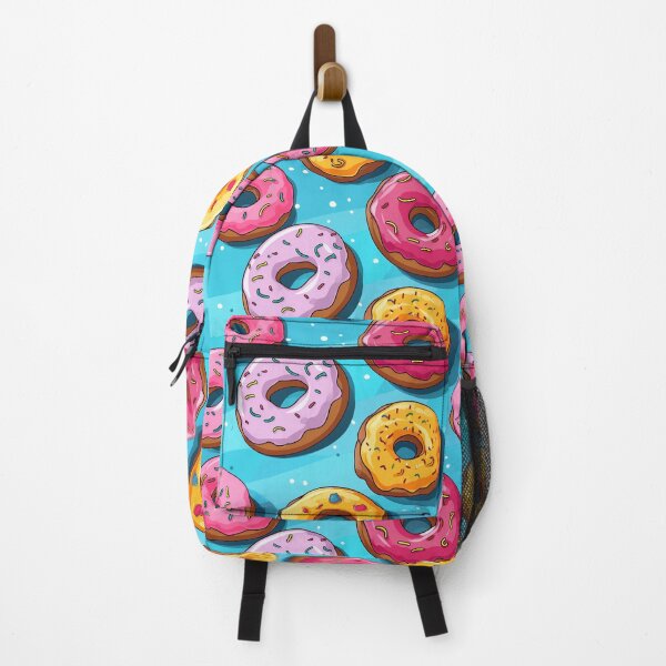 Item preview, Pink and Yellow Donut Pattern on Blue designed and sold by Laughing At Leaves.