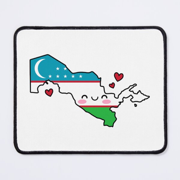 Item preview, Uzbekistan Flag Map Smile with Love designed and sold by pixelsparkzone.