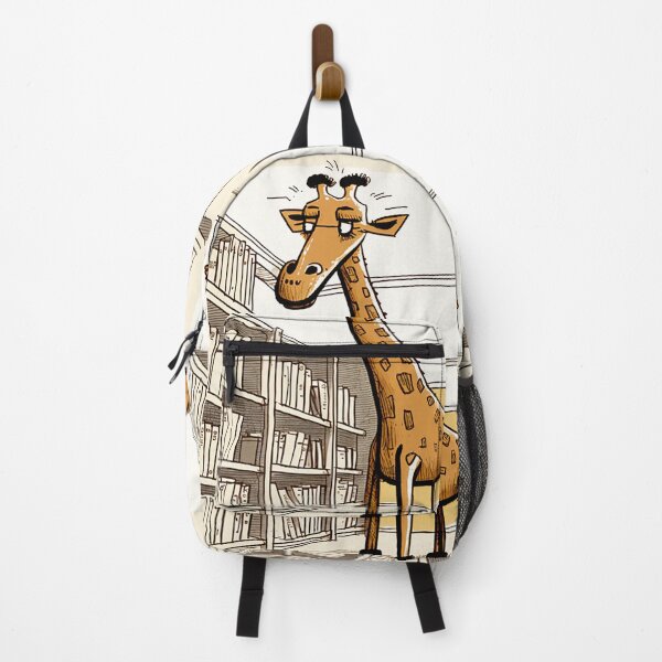 Item preview, Library Humor - Cartoon Giraffe Librarian in a Tight Squeeze designed and sold by PaintbrushPlace.