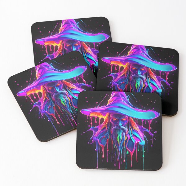 Item preview, Abstract fantasy neon wizard splash art designed and sold by PictureCanvas.