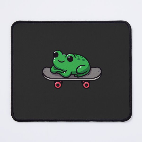 Item preview,  a green frog lying on its belly atop a skateboard designed and sold by CoussaZau.