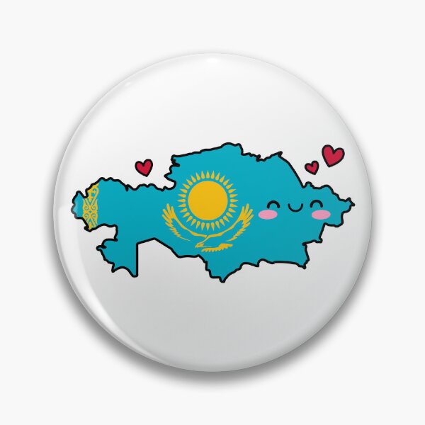 Artikelvorschau, Kasachstan-Flaggenkarte Lächeln mit Liebe entworfen und verkauft von pixelsparkzone.