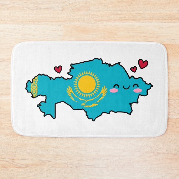 Item preview, Kazakhstan Flag Map Smile with Love designed and sold by pixelsparkzone.