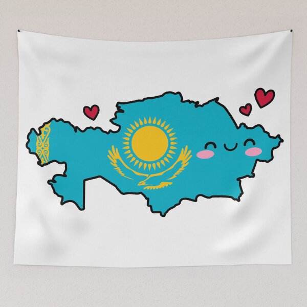 Item preview, Kazakhstan Flag Map Smile with Love designed and sold by pixelsparkzone.