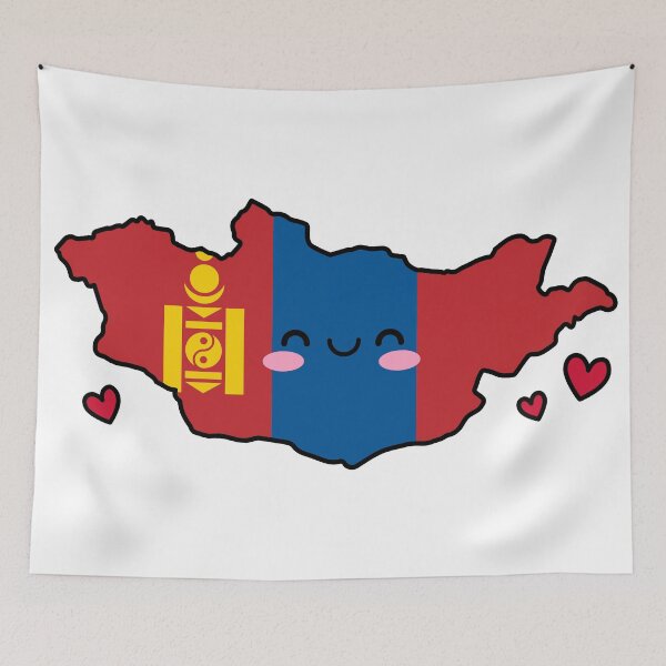 Item preview, Mongolia Flag Map Smile with Love designed and sold by pixelsparkzone.
