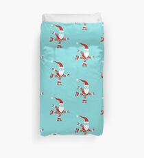 Roller Skating Robot Santa Duvet Cover