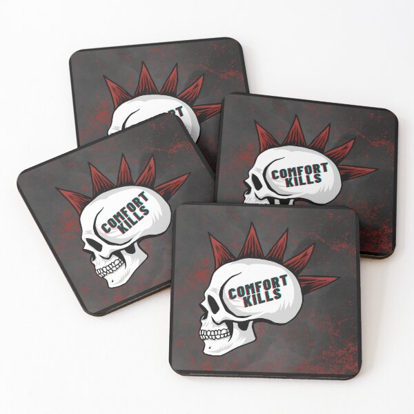 Item preview, Comfort Kills Skull with Red Mohawk designed and sold by tumbleweedphoto.