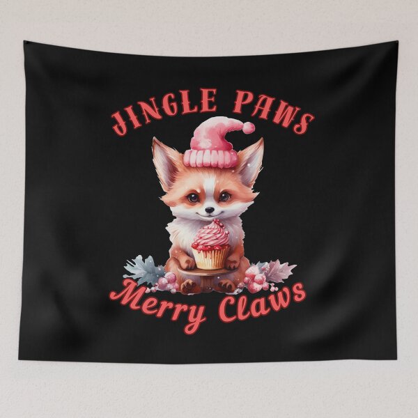 Item preview, Jingle Paws, Merry Claws. fox head designed and sold by FoxVibes.