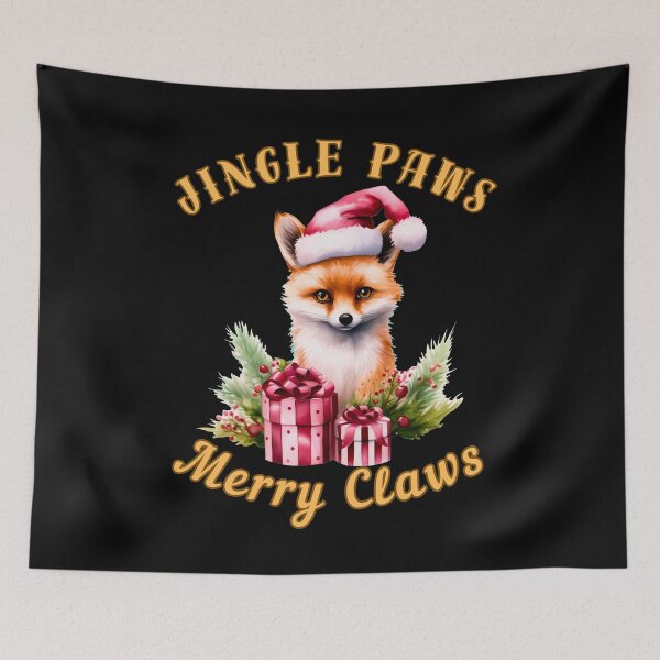 Item preview, Jingle Paws, Merry Claws. fox saying designed and sold by FoxVibes.