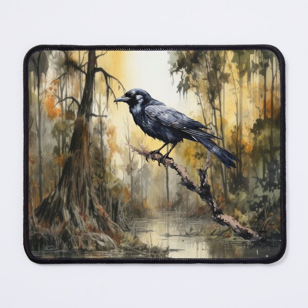 Item preview, Crow Overlooking Swamp: Where Nightmares Roost, Imagination Takes Flight. designed and sold by MysticOzzy.
