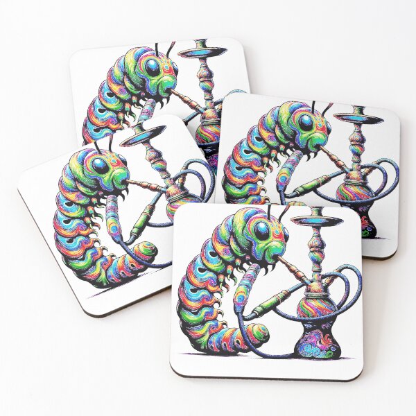 Item preview, Hookah Smoking Caterpillar Psychedelic Colois designed and sold by Archpress.
