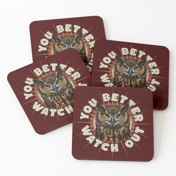 Item preview, Funny Owl Watch Out designed and sold by CheekyChimpCo.