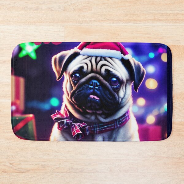Item preview, Pug HAPPY HOLIDAYS 84 MERRY CHRISTMAS USA designed and sold by RedBluffTraders.