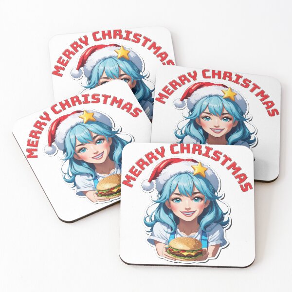 Item preview, Beautiful Christmas Waitress Gives Hamburger designed and sold by duke818.