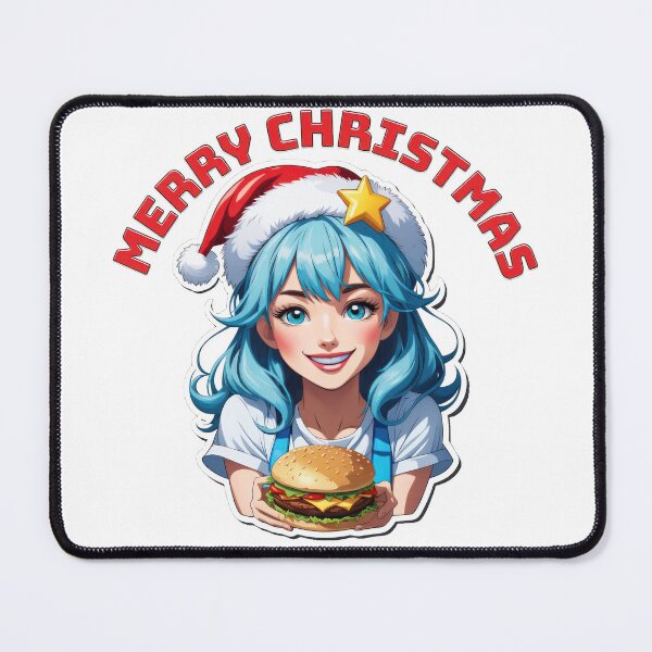 Item preview, Beautiful Christmas Waitress Gives Hamburger designed and sold by duke818.