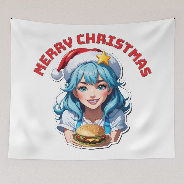 Item preview, Beautiful Christmas Waitress Gives Hamburger designed and sold by duke818.