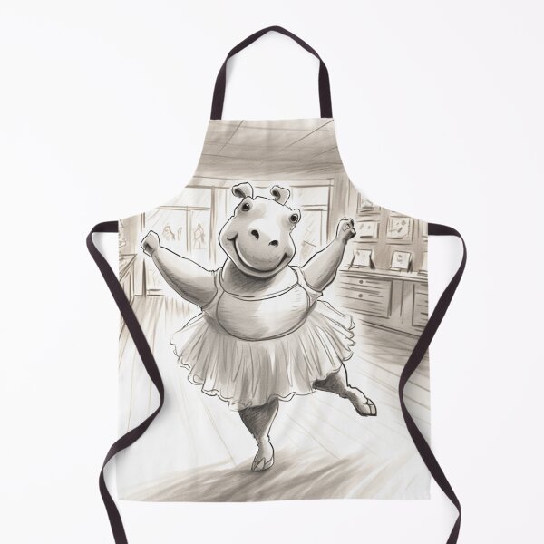 Artikelvorschau, Ballet Hippo Possen – Anmutige Pirouette im Tanzstudio-Cartoon entworfen und verkauft von PaintbrushPlace.