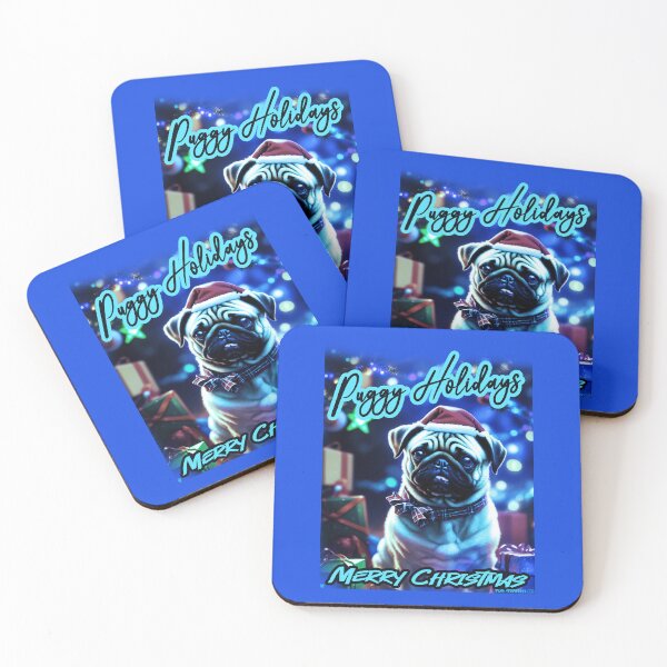 Item preview, Pug HAPPY HOLIDAYS 84 MERRY CHRISTMAS PUGGY HOLIDAYS USA designed and sold by RedBluffTraders.
