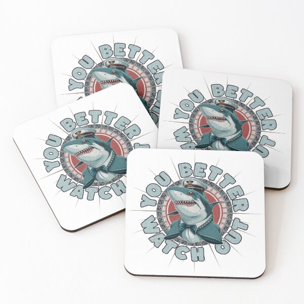 Item preview, Funny Shark Watch Out designed and sold by CheekyChimpCo.