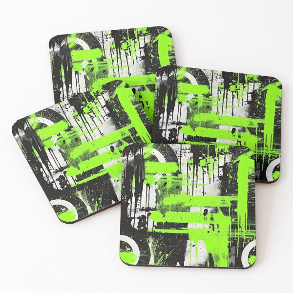 Item preview, Neon Green Abstract Urban Splatter Art designed and sold by inkArtistryfine.