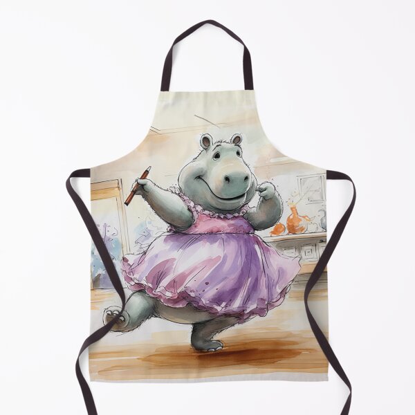 Item preview, Hippo Ballerina Frolics - Charming Dance Studio Cartoon designed and sold by PaintbrushPlace.