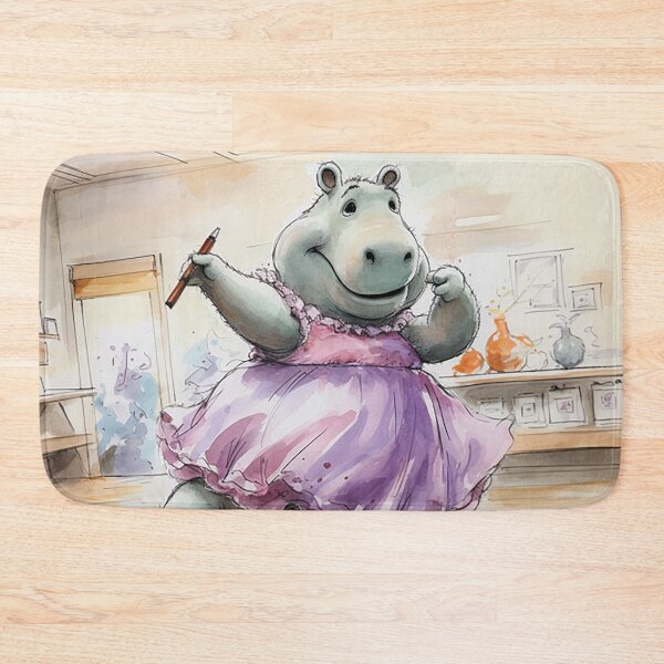 Item preview, Hippo Ballerina Frolics - Charming Dance Studio Cartoon designed and sold by PaintbrushPlace.