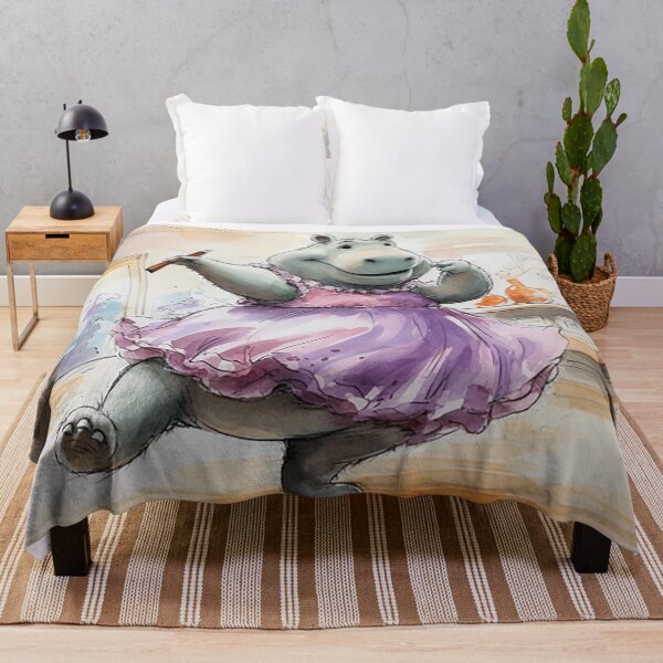 Item preview, Hippo Ballerina Frolics - Charming Dance Studio Cartoon designed and sold by PaintbrushPlace.