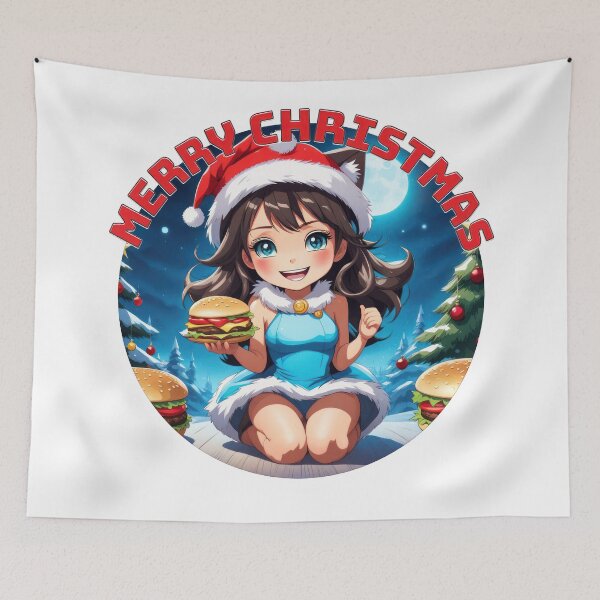 Item preview, Beautiful Christmas Waitress Gives Hamburger designed and sold by duke818.
