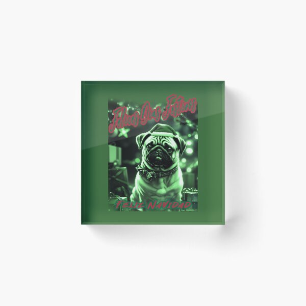 Item preview, Pug HAPPY HOLIDAYS 84 MERRY CHRISTMAS FELIZ NAVIDAD designed and sold by RedBluffTraders.