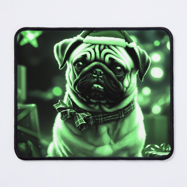 Item preview, Pug HAPPY HOLIDAYS 84 MERRY CHRISTMAS FELIZ NAVIDAD designed and sold by RedBluffTraders.