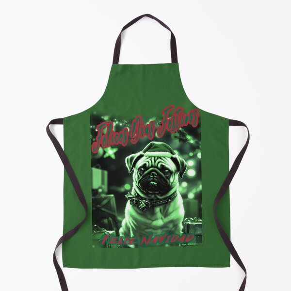 Item preview, Pug HAPPY HOLIDAYS 84 MERRY CHRISTMAS FELIZ NAVIDAD designed and sold by RedBluffTraders.